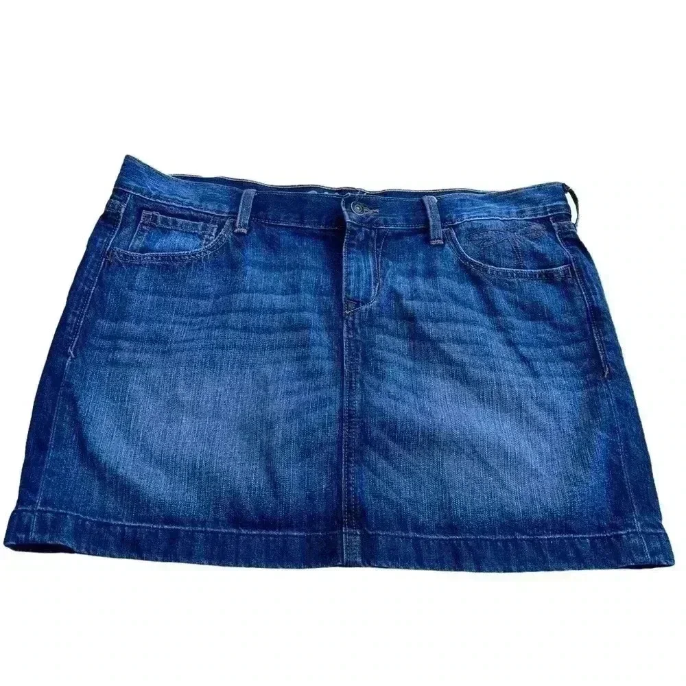 OLD NAVY DARK DENIM MINI SKIRT•SIZE 14•GREAT CONDITION•